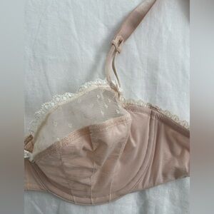 Elegant Lace Trim Blush Balconette Bra
